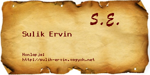 Sulik Ervin névjegykártya